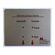 custom aluminum nameplate for Nordco